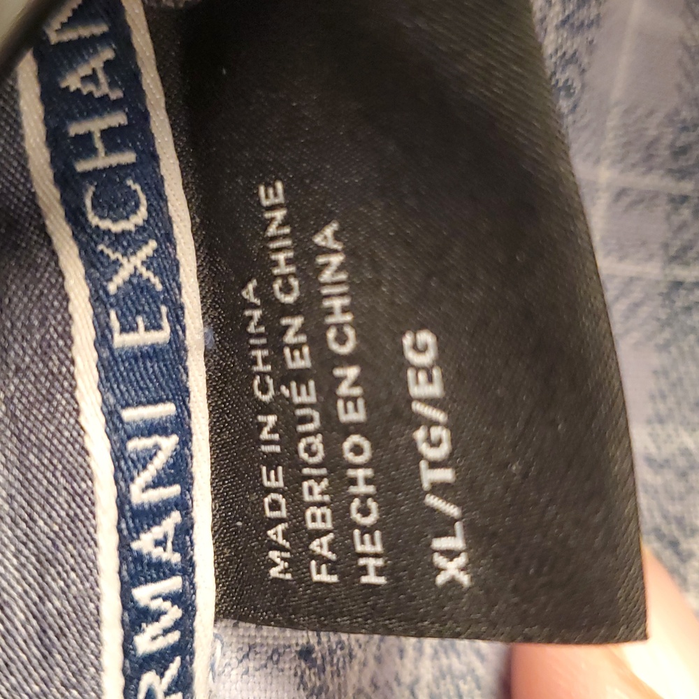 A|X Armani Exchange Mens Long Sleeve Button Shirt Gray Size XL  Business Casual - Picture 10 of 10